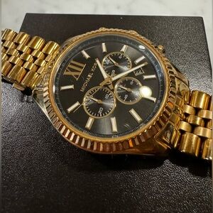 Men's Chronograph Lexington Gold-Tone Stainless Steel Bracelet Watch 45mm